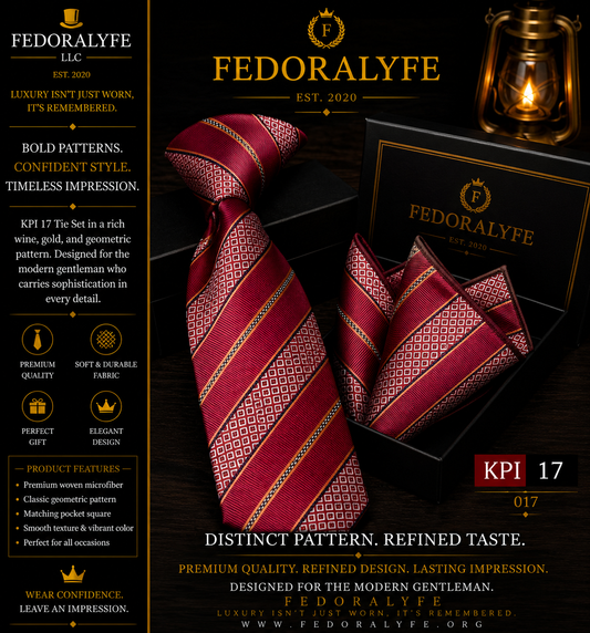 CRANBERRY STRIPED TIE SET