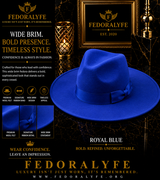 BLUE FEDORA HAT