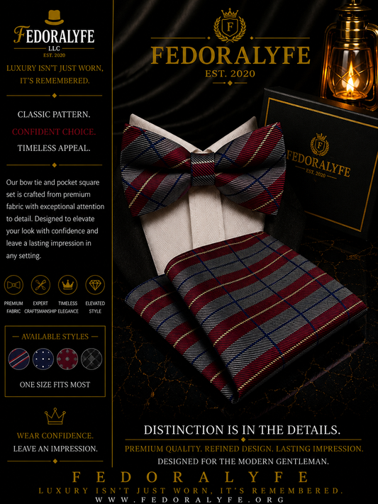 MULTI BOWTIE AND POCKET SQAURE SET