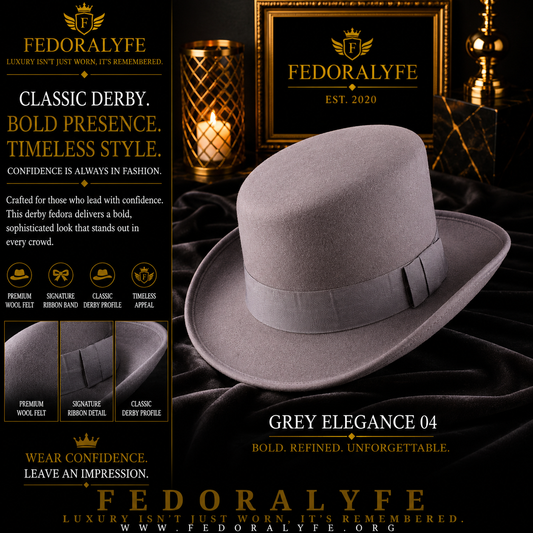 GREY ROYAL DERBY TOP HAT